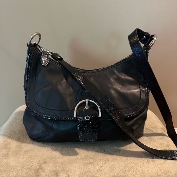 Coach Handbags - Coach Crossbody/Shoulder bag, black and silver hardware.